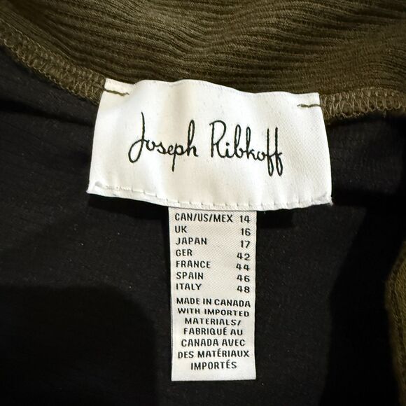 Joseph Ribkoff Black/Olive Hooded Top Size 14 - Picture 4 of 6